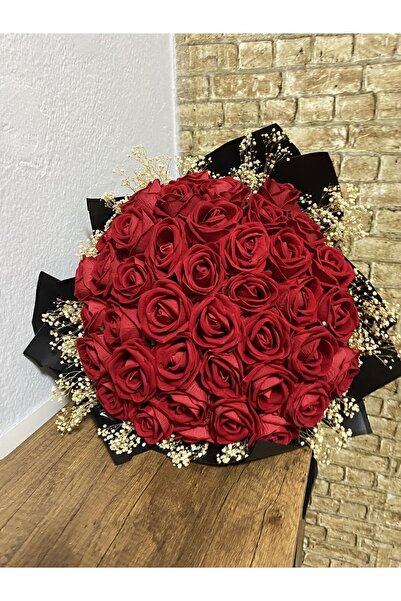 Genel Markalar Kırmızı Kız İsteme Çiçeği 41 Adet kırmızı yapay gül Tek Dal 51 - 80 cm