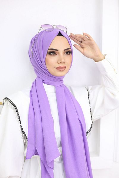 feronis Hijab Women's Cotton Jazz Shawl Model _ Lilac