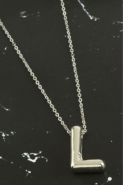 HerşeyVarBurda 3D Letter Balloon Necklace - Silver Color