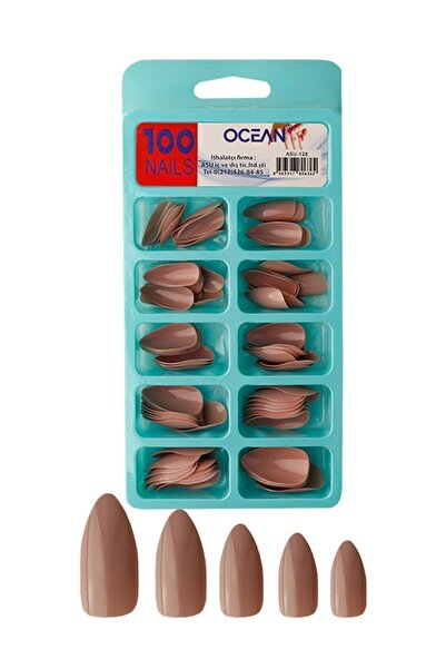 Ocean 128 - 100'lü Kutulu Badem Protez Takma Tırnak
