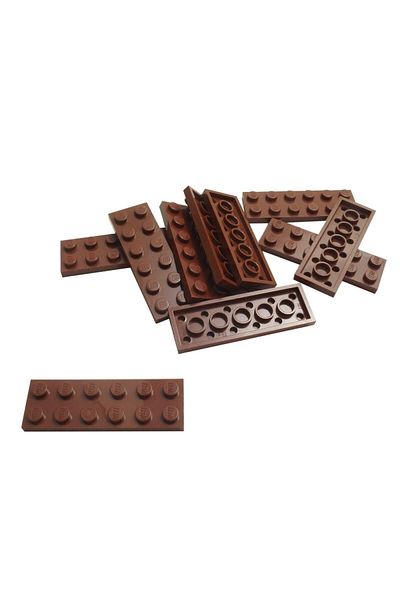 LEGO Moc Custom Accessory Creator - 2X6 Brown Brick Plate, 4 Pieces Will Be Sent