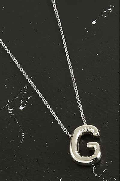 HerşeyVarBurda 3D Letter Balloon Necklace - Silver Color