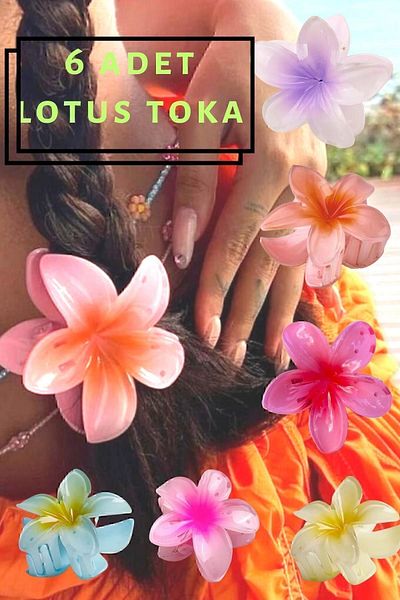 JACK TAMOS Lotus Flower Latch Buckle 9 cm 6 PCS