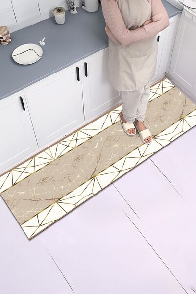 Bir Aksesuar Mutfak Halısı Desenli Dijital Baskı Yıkanabilir Kaymaz Taban Inc...