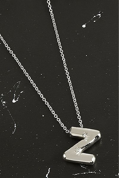 HerşeyVarBurda 3D Letter Balloon Necklace - Silver Color
