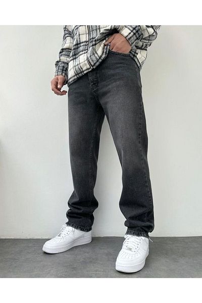 oraystore Black Baggy Trousers - Stone Detailed