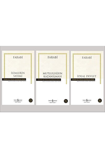 TÜRKİYE İŞ BANKASI KÜLTÜR YAYINLARI Farabi Seti (3 Kitap Takım)