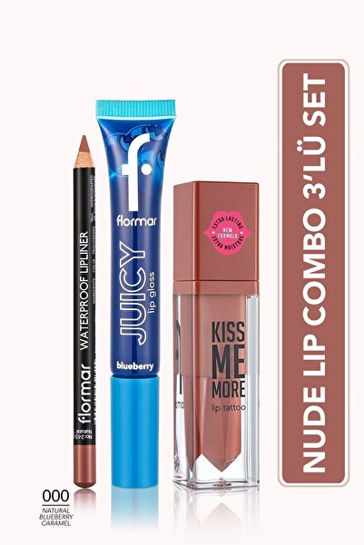Flormar Nude Lip Combo 3'lü Dudak Makyajı Seti
