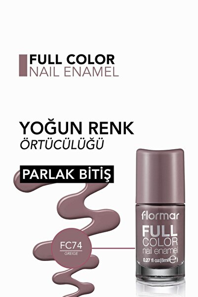 Flormar Yoğun Pigmentli Parlak Oje- Full Color Nail Enamel- Fc74 Greıge -8690604612727