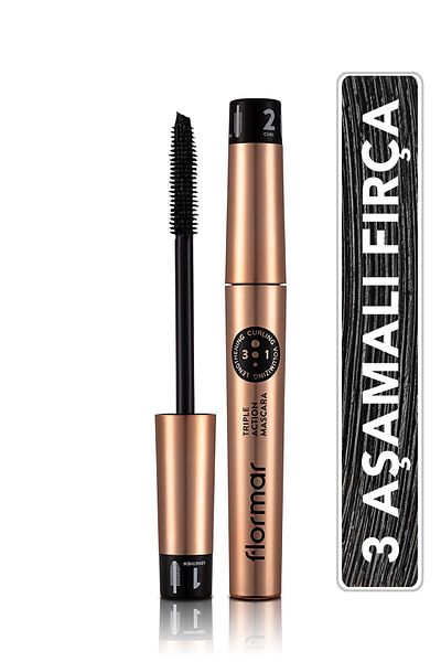 Flormar 3-Stage Adjustable Mascara (BLACK) - Triple Action Mascara - 001 -8690604275588