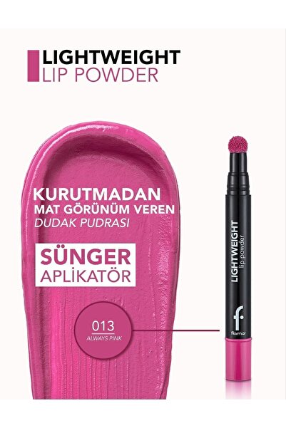 Flormar Lightweight Yarı Transparan & Mat Bitişli Nemlendirici Dudak Pudrası