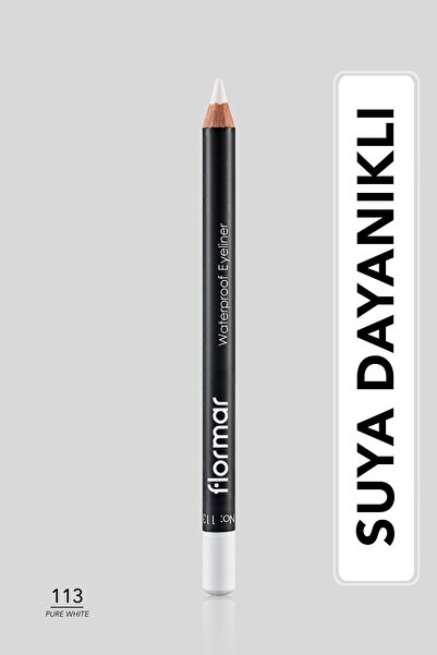 Flormar Suya Dayanıklı Mat Göz Kalemi (BEYAZ) - Waterproof Eyeliner - 113 Pure White - 8690604109135