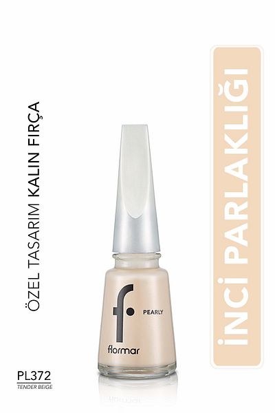 Flormar Shiny Nail Polish - Beige Pearly Nail Enamel - Pl372 Tender Beige
