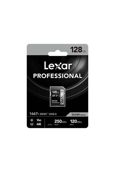 Lexar بطاقة ذاكرة 128 جيجابايت Sdxc 250 ميجابايت/ثانية U3 V60 UHS-II 4k Class10 V60 Lsd128cb1667