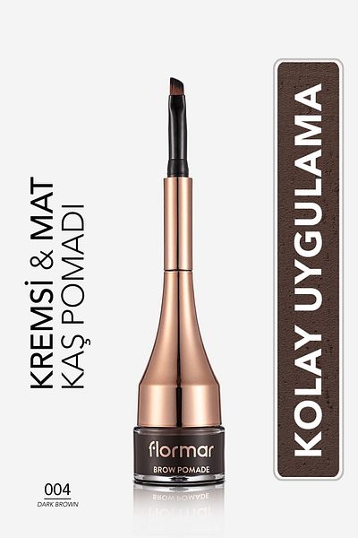 Flormar Intense Pigmented Permanent Eyebrow Pomade - Brow Pomade - 004 Dark Brown -8690604572212