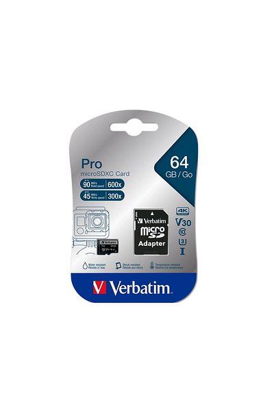 Verbatim 64gb Pro U3 Micro Sdxc Memory Card