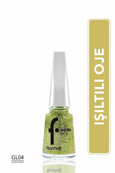 Flormar Yoğun Simli Şeffaf Oje - Glitter Nail Enamel - Gl004 Gold Rush-8682536049825
