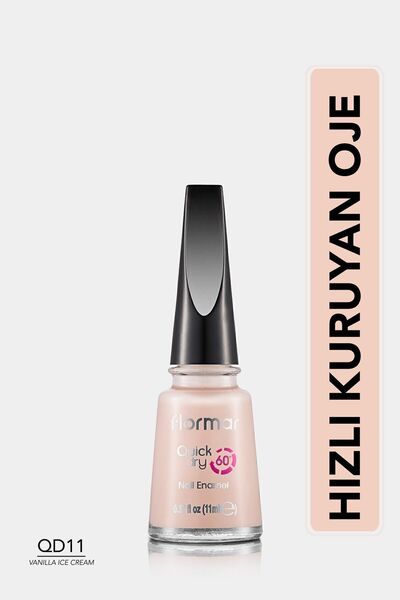Flormar Quick Dry Nail Enamel Qd11 Vanilla Ice Cream Oje 8690604282494