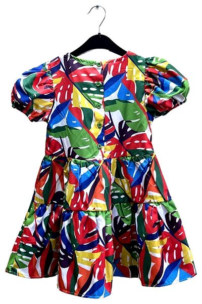 Cloise Kids Girls Poplin Palm Dress