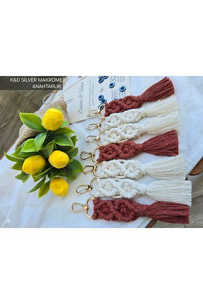 Boutique Naz 50 Pieces Macrame Keychain, Concept Gift Wedding, Henna, Engagement, Circumcision