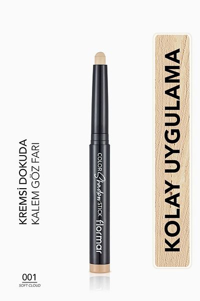Flormar Waterproof Creamy Pencil Eyeshadow -Color Shadow Stick -001 Soft Cloud-8682536039413