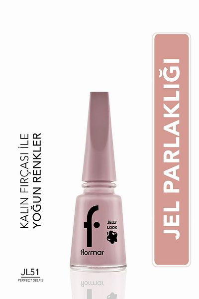 Flormar Jel Görünümlü Parlak Oje (Pembe) - Jelly Look Nail Enamel - JL51 Perfect Selfie - 8690604564194