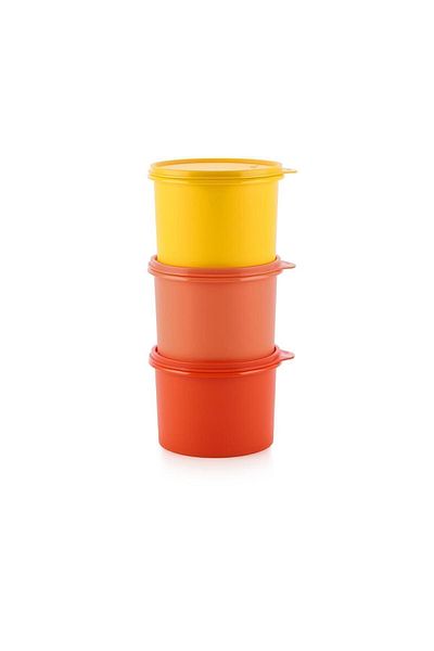 Tupperware Colorful Round Cap 3-Piece 1.1l