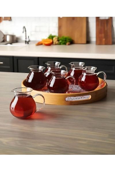 Enyaza Home 6-Piece Keyfi Ala Glass Tea Cup and Cup Set