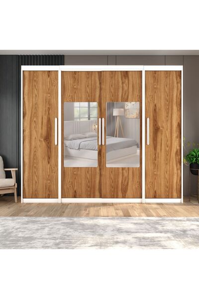 yılwood Sürgülü Gardırop İki Taraflı Boydan Kapaklı Orta Sürgülü Dolap 60+140...