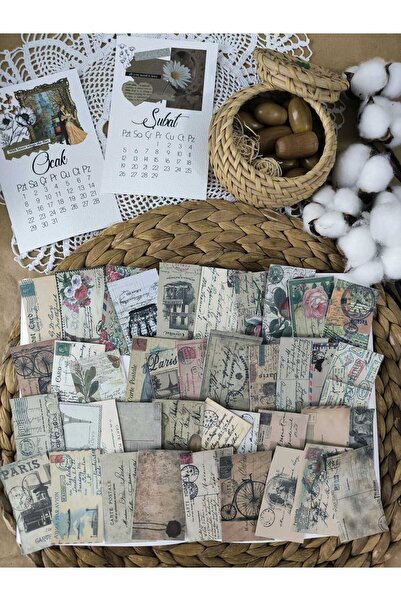 SelisCraft Kartpostal Mektup Vintage Sticker Seti Ajanda Planlayıcı Bullet Jo...