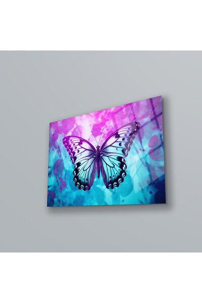 BV DEKOR Αφηρημένη ζωγραφική σε γυαλί με πεταλούδες, Ζωγραφική τοίχου για σαλ...