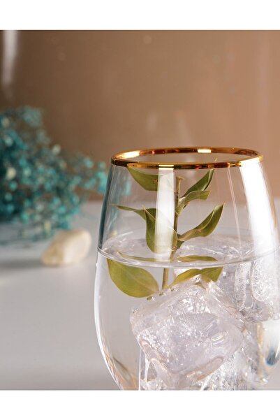 Paşabahçe 420825 Su Bardak Altın Yaldızlı 6'lı 350 Cc