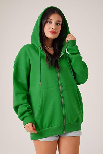 Hipo Trend Kapüşonlu Oversize Cepli Spor Benetton Hırka