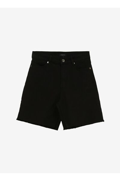 Fabrika Normal Bel Basic Siyah Kadın Denim Şort F4SL-SHT0753