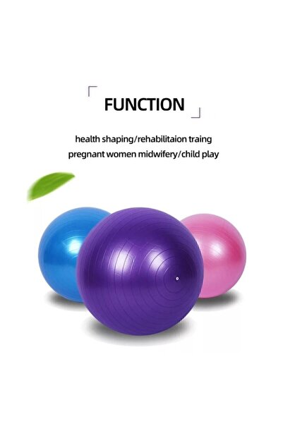 felix express 65 Cm Fitilli Pilates Topu Ve Pompa Seti Plates Denge Yoga Spor Egzersiz Top Jimnastik Fitness Gym