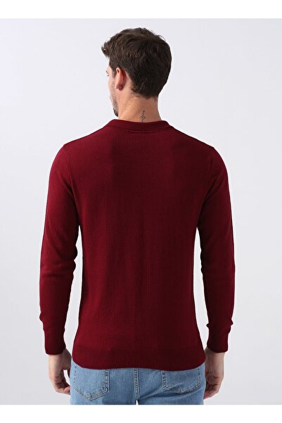 Fabrika Polo Neck Jacquard Red Men's Sweater Benry-I