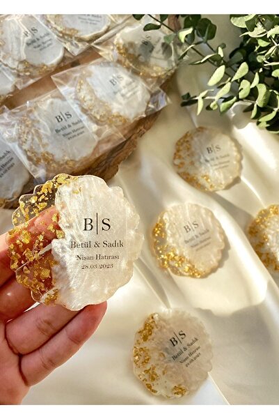 Gami Handmade Epoksi Magnet 20 Adet Söz Nişan Nikah Düğün Kına Hediyelik Orga...