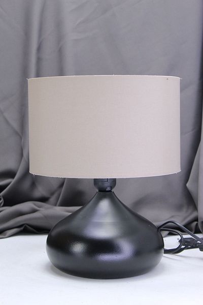 571 Store Mink Colored Fabric - Ellipse Table and Lampshade with Headboard