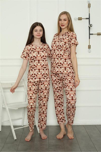 Akbeniz Mother Daughter Family Combed Cotton Pajama Set Sold Separately. Prices Vary 50103