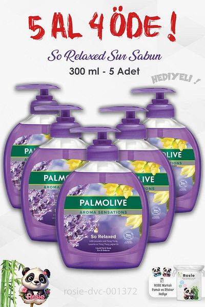 Palmolive Buy 5 Get 4 Aroma Sensations so Relaxed Liquid Soap 300 ml and Rosie