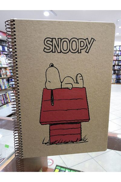 Mynote Snoopy Kraft Hard Cover Notebook/a4 100 Sheets Striped