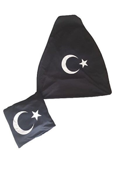 Universal حافظة خدمة من القطن الممشط باللون الأسود مع العلم التركي