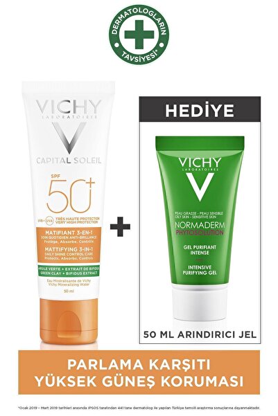 Vichy Ideal Soleil Parlama Karşıtı Cilt Bakım Seti: Capital Soleil Spf50+&Normaderm Arındırcı Jel