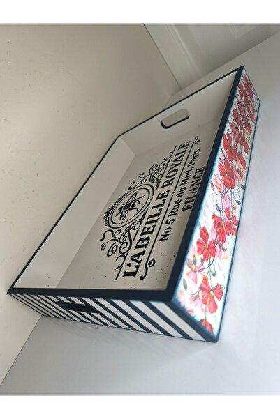 IremTasarimAtolyesi Sunum Servis Tepsisi Ahşap Tepsi Vintage Bohem