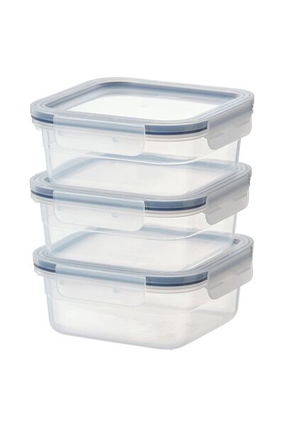 IKEA 365+ Transparent Storage Container Set 750 ml, Square 3 Pieces