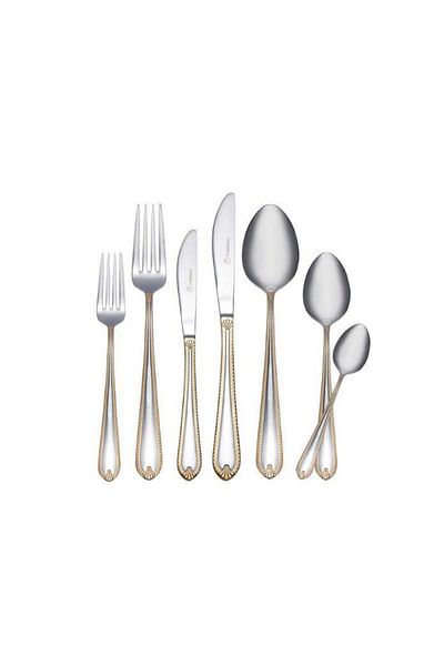 KORKMAZ Dilruba Gold 84 Piece Fork Spoon Knife Set A2517