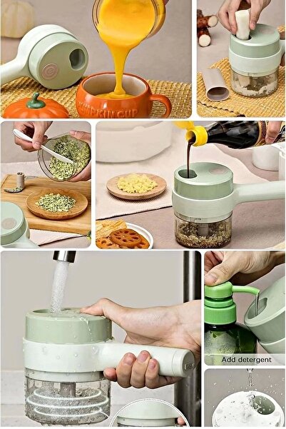 Kitchen Stuff Rechargeable Rondo 2 Blade Vegetable Fruit Cutter Potato Meat Chopper Blender Grater with Chamber m