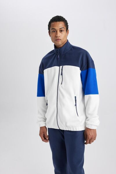 DeFacto Standard Fit Zippered Fleece Cardigan - A5479ax23wn