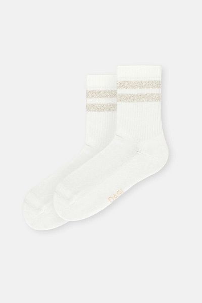 Dagi Ecru Women's Glitter Patterned Sports Socks