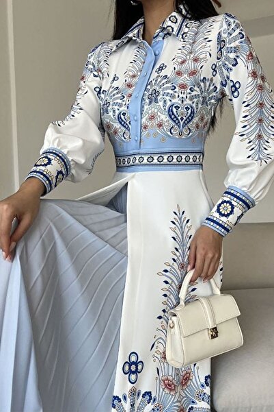 TRENDBUTİKOFFİCİAL Rochie plisată din stofă Atlas - Fusta cu fante